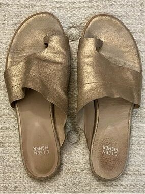 Eileen Fisher Platinum Dello Slide Sandals - Size 9